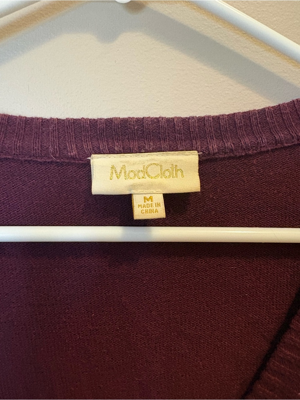 ModCloth Plum Button-Up V-Neck Cardigan - Picture 3 of 6
